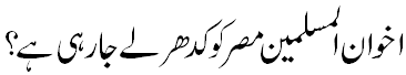 اخوان المسلمین مصر کو کدھر لے جارہی ہے - Muslim Brotherhood taking Egypt to war
