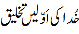 خدا کی اولیں تخلیق - First Creation of God