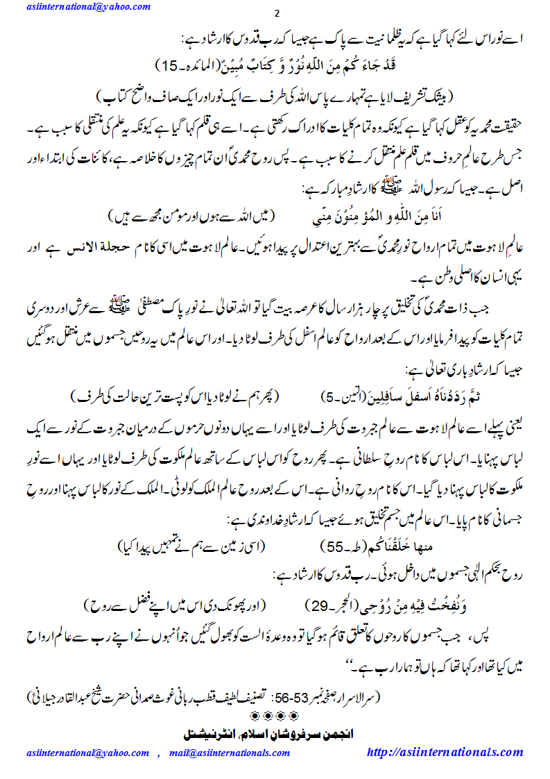 حقیقت محمدیہ صلی اللہ علیہ وسلم - Reality of Prophet S.A.W