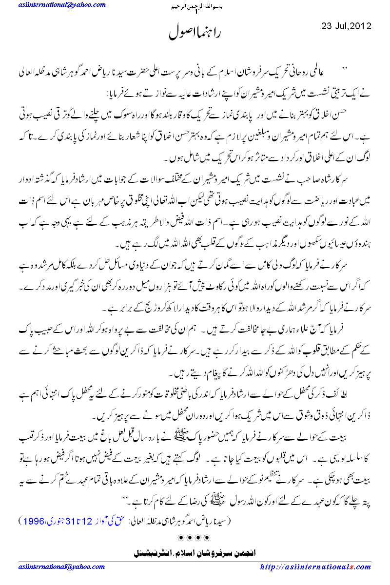 راہنما اصول - Guiding  principles