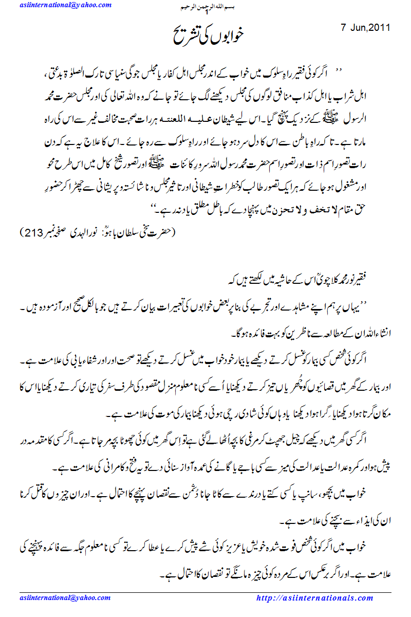 Explaination of Dreams