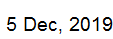 5 Dec, 2019