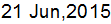 21 June, 2015