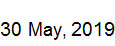 30 May, 2019